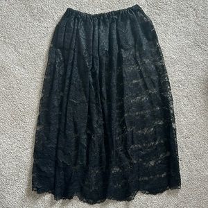 Black lace maxi skirt